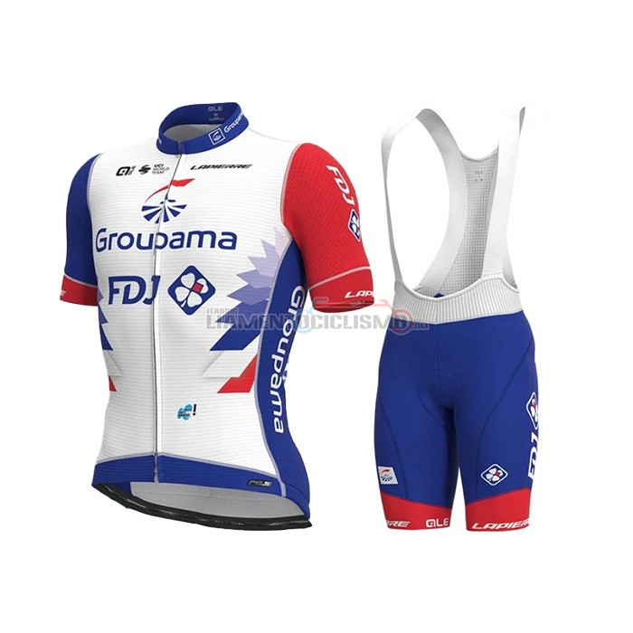 Abbigliamento Ciclismo Groupama-FDJ Manica Corta 2021 Rosso Blu Bianco (2)